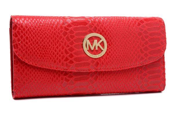 michael kors rød patent python-preget skinn lommebok Brilliant tsuip